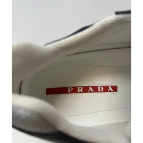 Prada Americas Cup Leather Sneaker Navy Size 9 US 8 Prada